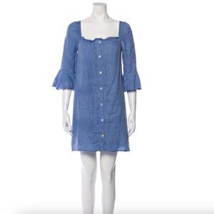 SLEEPER Square Neckline Mini Dress, Size Small